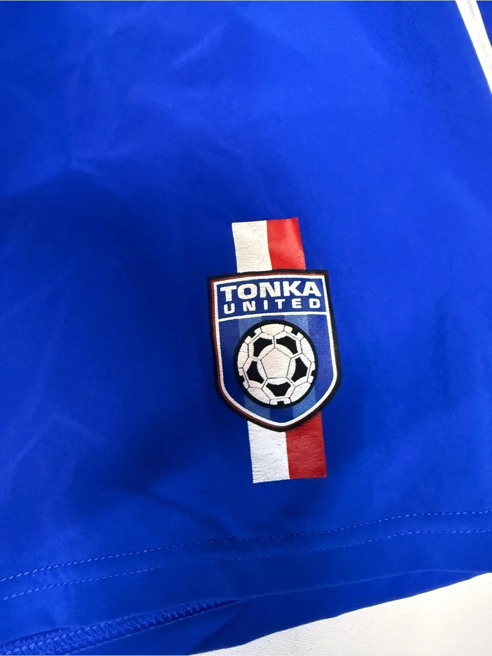 Addidas Blue Men's Athletic Shorts with Side Stripes Soccer